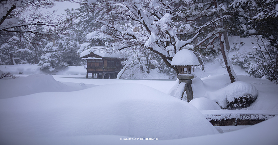 石川県の絶景 兼六園の雪景色