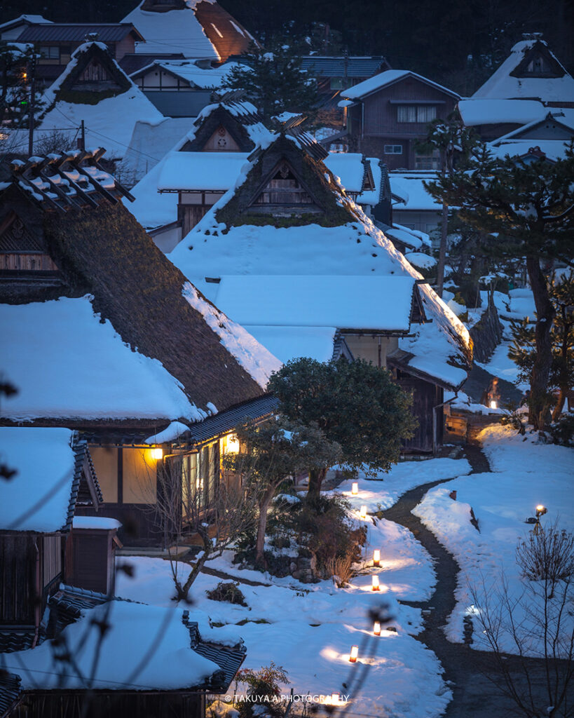 京都府の絶景 美山かやぶきの里 雪灯廊