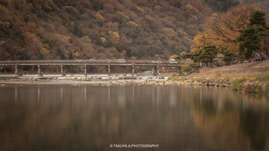 京都府の絶景 渡月橋の紅葉